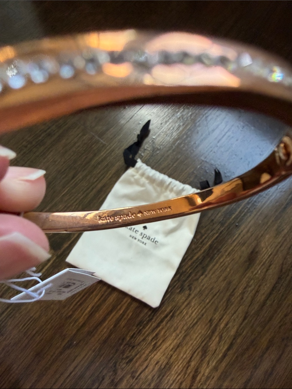 Kate Spade Rose Gold Crystal Pavé Bangle - Picture 4 of 4